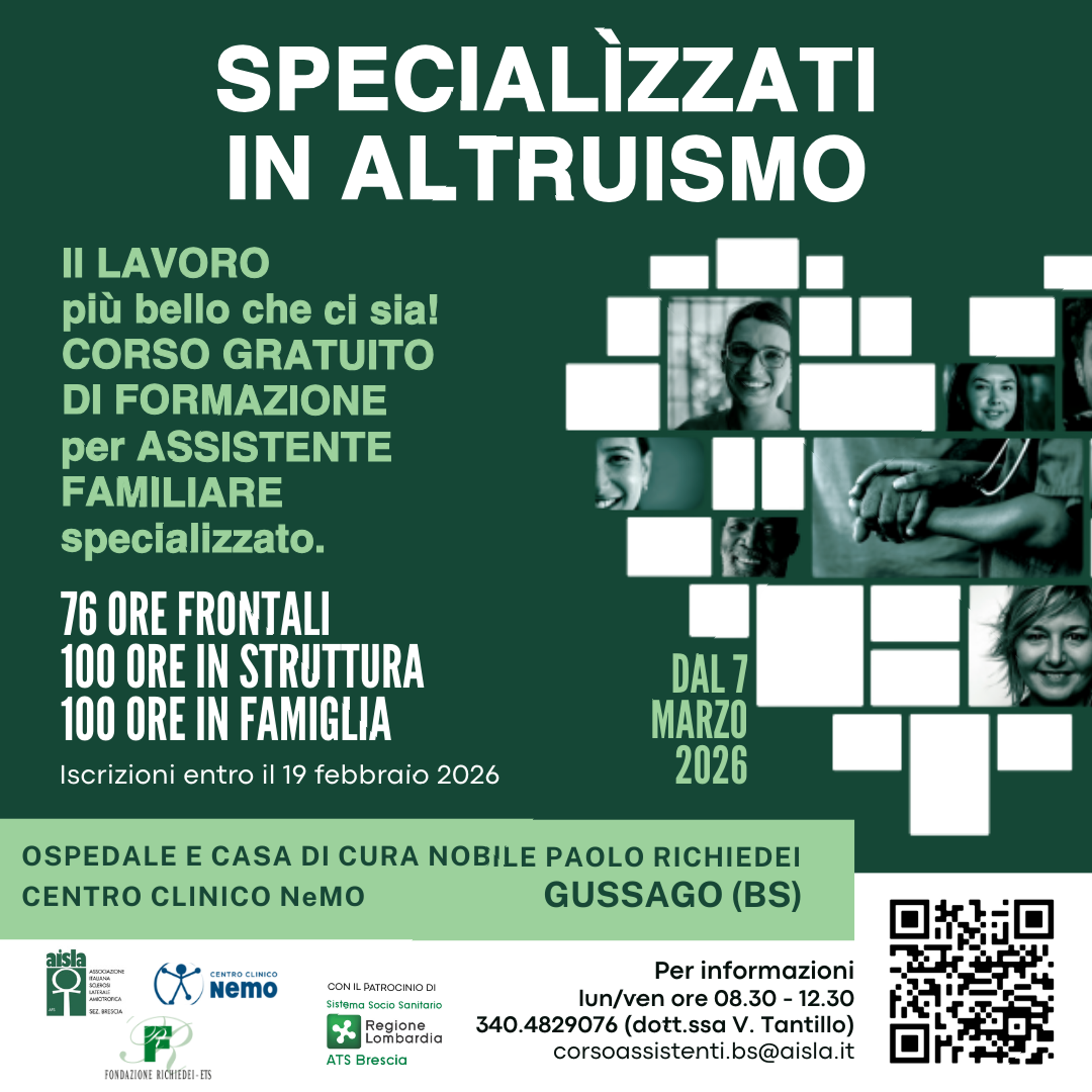 Corso gratuito di formazione per Assistente Familiare Specializzato